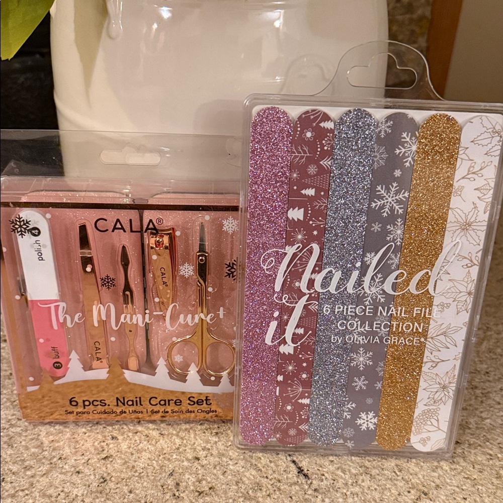 CALA Nail Care‎ Set with Olivia Grace Nail File Collection - Pink, Gold, Silver